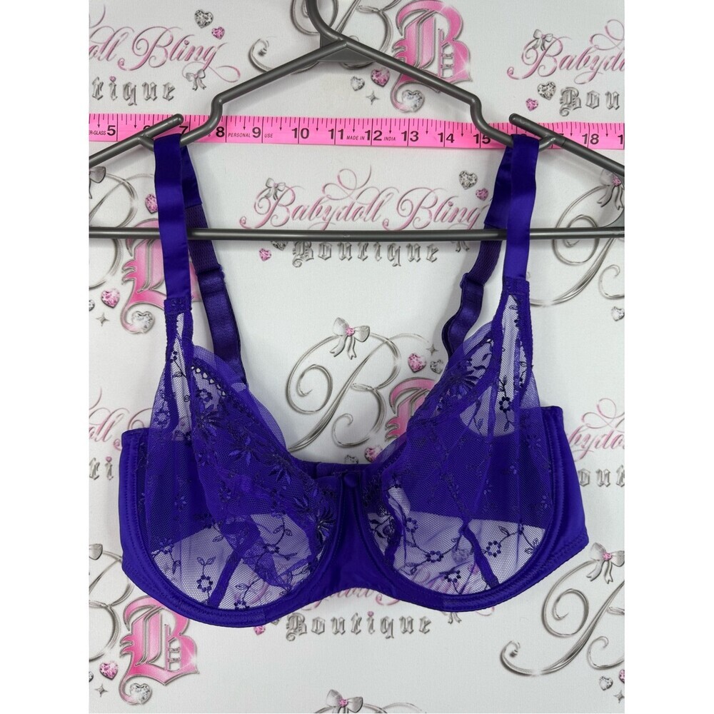 Empreinte bra floral lace Sheer Lace Underwire Bra in Violet